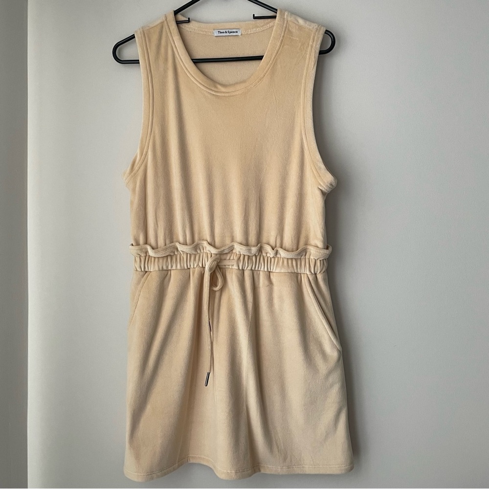 Theo & Spence Teddy Sleeveless Drawstring Dress Size Medium